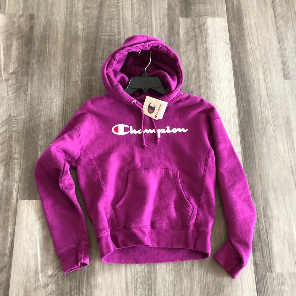 Champion Reverse Weave Hooded Sweatshirt Berry
